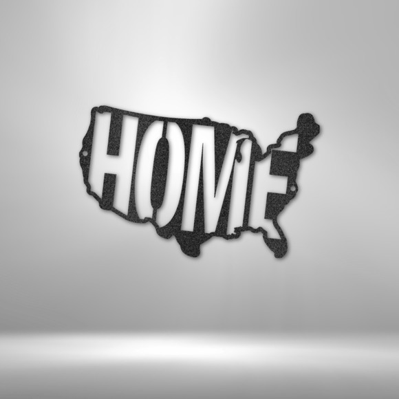 USA Home Steel Sign Laser Cut Powder Coated Home & Office Metal Wall Decor Multi
